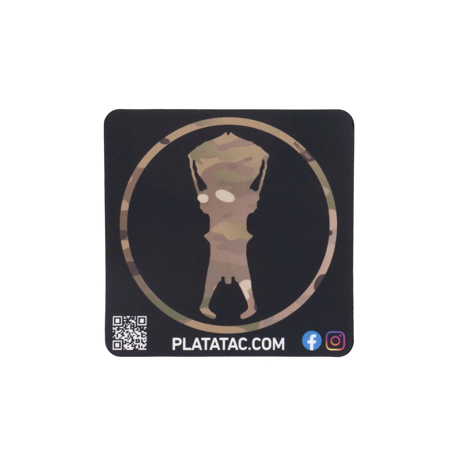 PLATATAC Square Multicam Skull Sticker