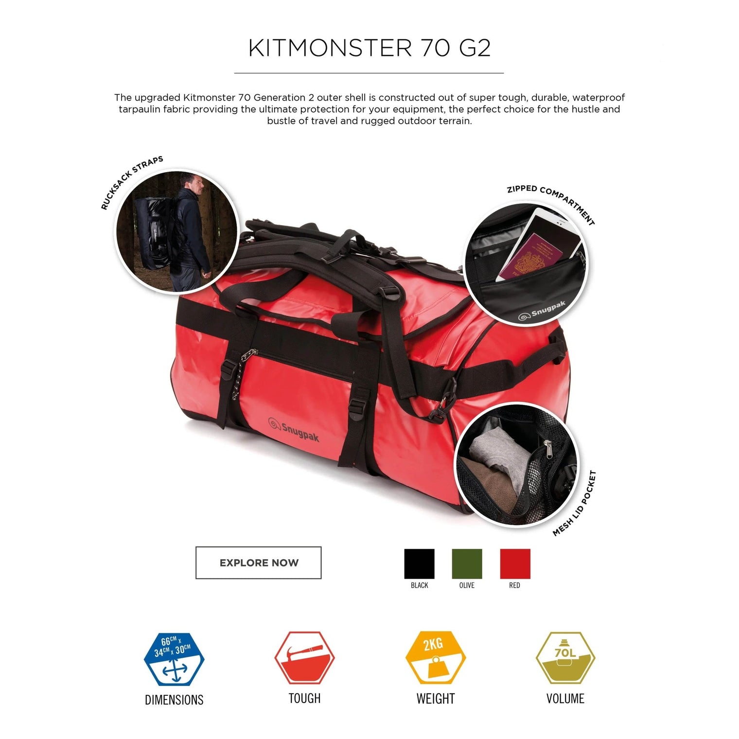Snugpak Kitmonster 70L G2 - Platatac