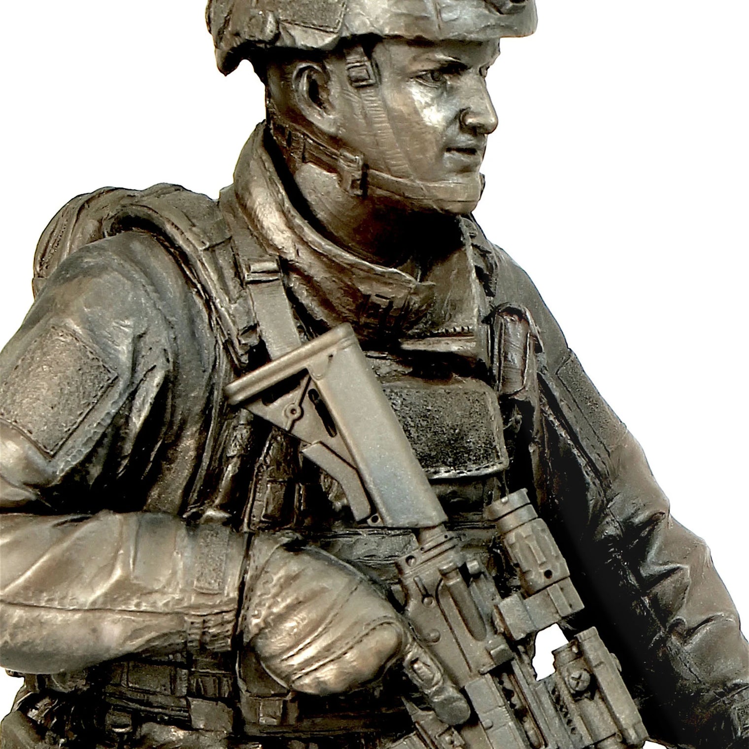 Naked Army K9 Operator Cold-Cast Bronze Figurine - Platatac