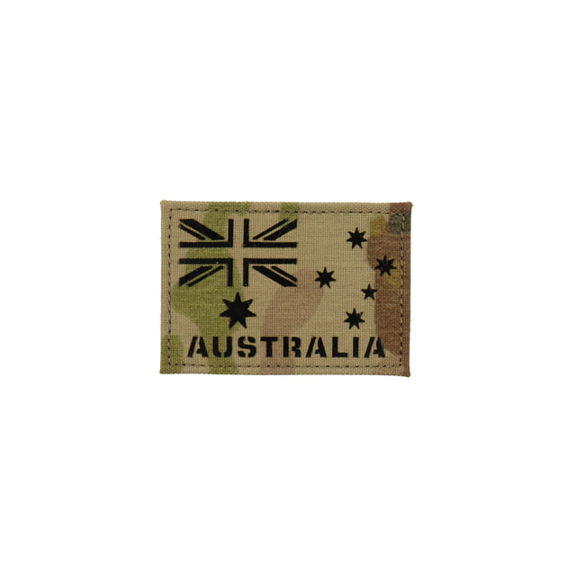 Australian Flag IR Laser Cut Patch with Text - Small - Platatac