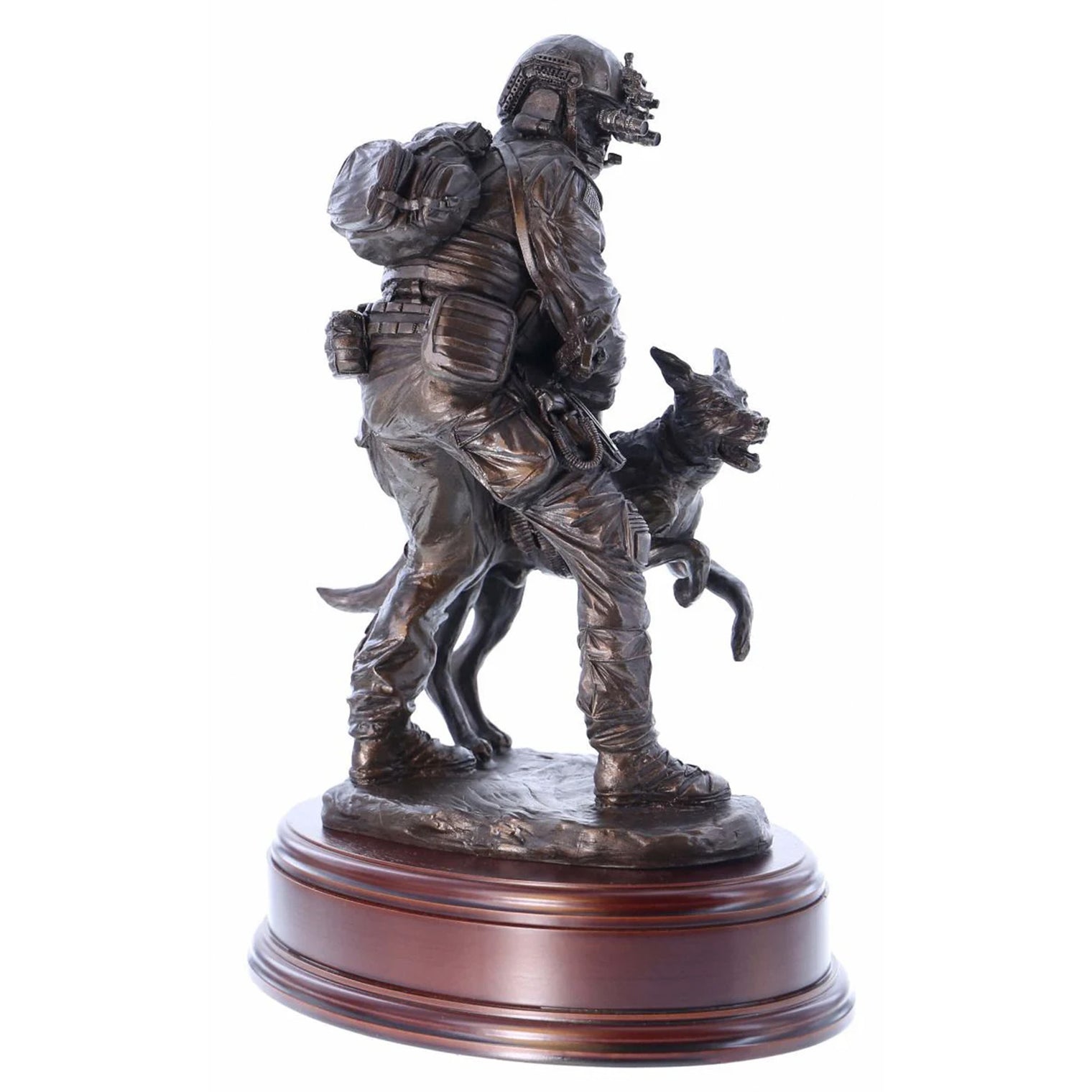 Ballantynes Special Forces Trooper with Attack Dog, Bronze Statue - Platatac