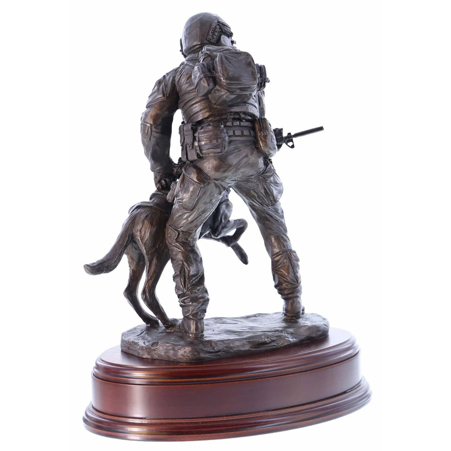 Ballantynes Special Forces Trooper with Attack Dog, Bronze Statue - Platatac