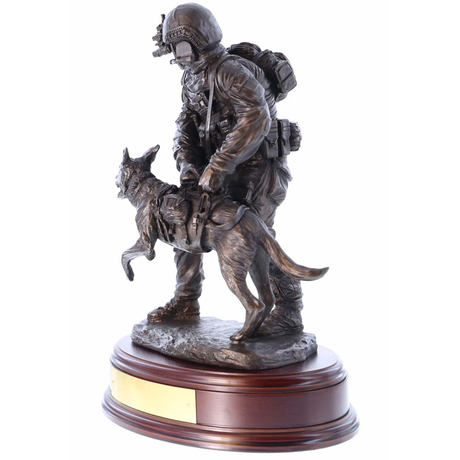 Ballantynes Special Forces Trooper with Attack Dog, Bronze Statue - Platatac