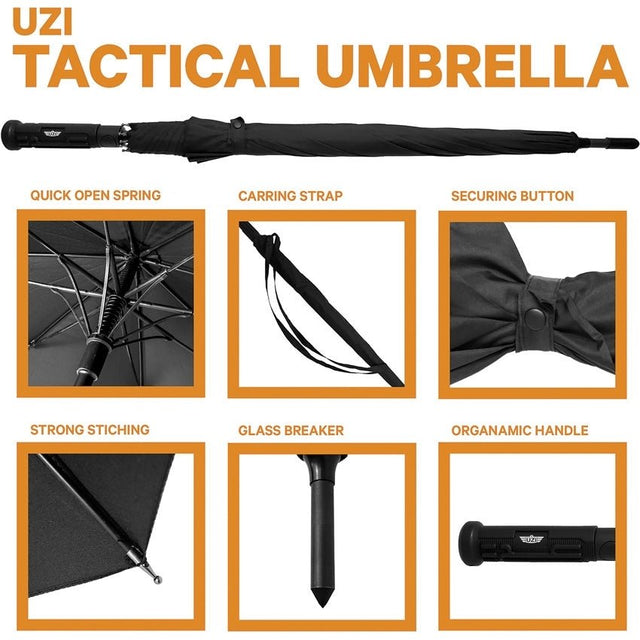 UZI Tactical Umbrella Black - Platatac