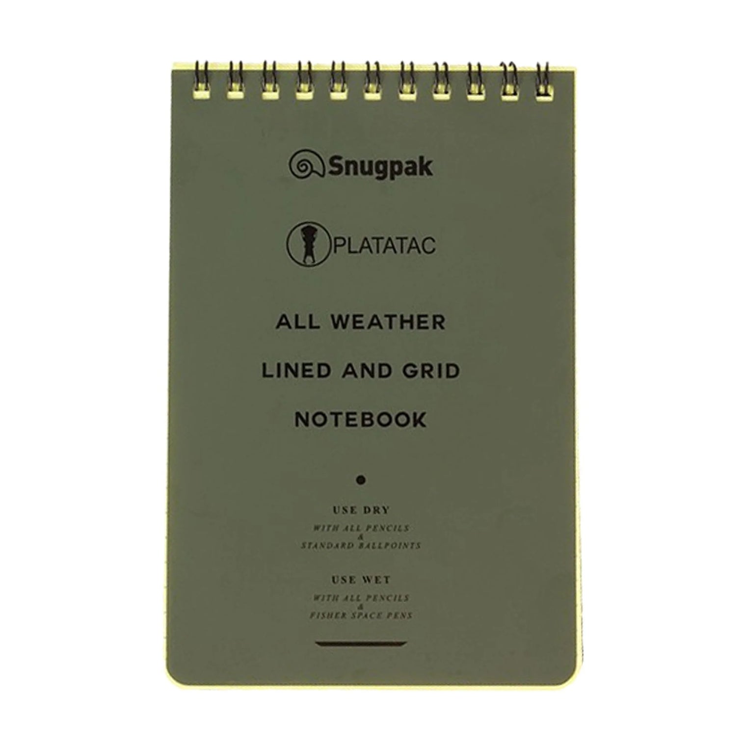 Platatac All Weather Lined & Grid Notebook Olive - Platatac