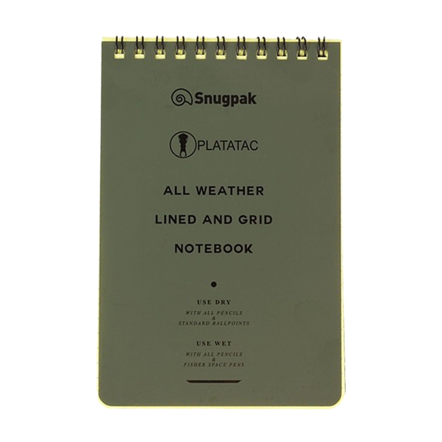 Platatac All Weather Lined & Grid Notebook Olive - Platatac