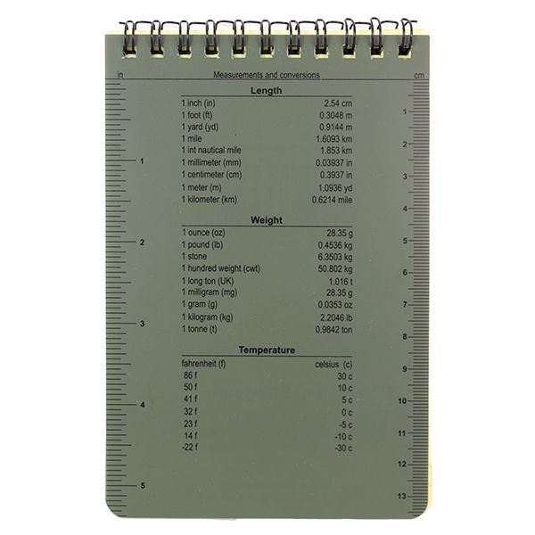 Platatac All Weather Lined & Grid Notebook Olive - Platatac