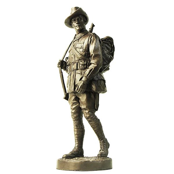 Naked Army "Soldier On" AIF 1918 - WW1 Cold-Cast Bronze Figurine - Platatac