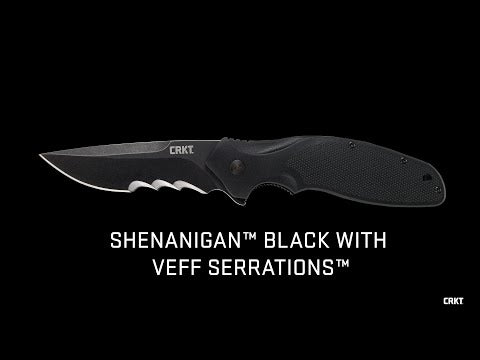 CRKT SHENANIGAN™ BLACK WITH VEFF SERRATIONS™ - Platatac