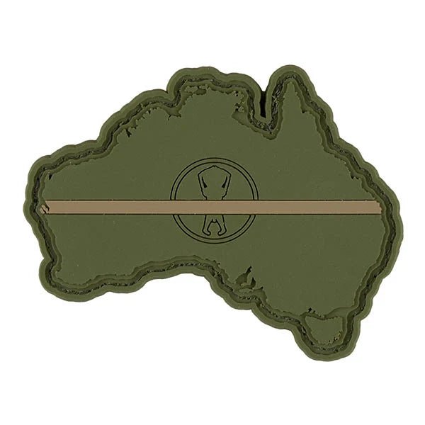 Australian MapThin KHAKI Line (PVC) - Platatac