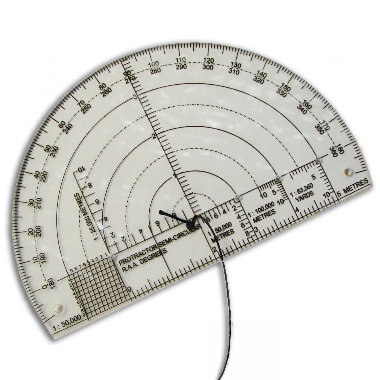RAA 6" Protractor Semi Circle Mils (NSN'd) - Platatac