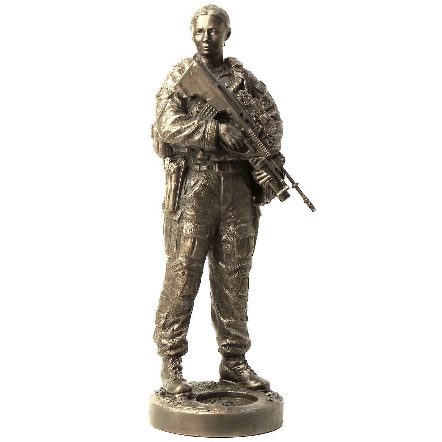 Naked Army Female Soldier – Cold - Cast Bronze Figurine - Platatac
