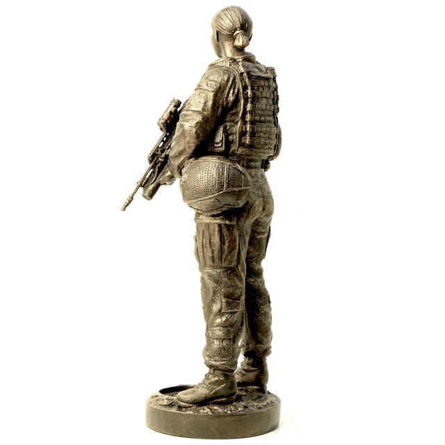 Naked Army Female Soldier – Cold - Cast Bronze Figurine - Platatac