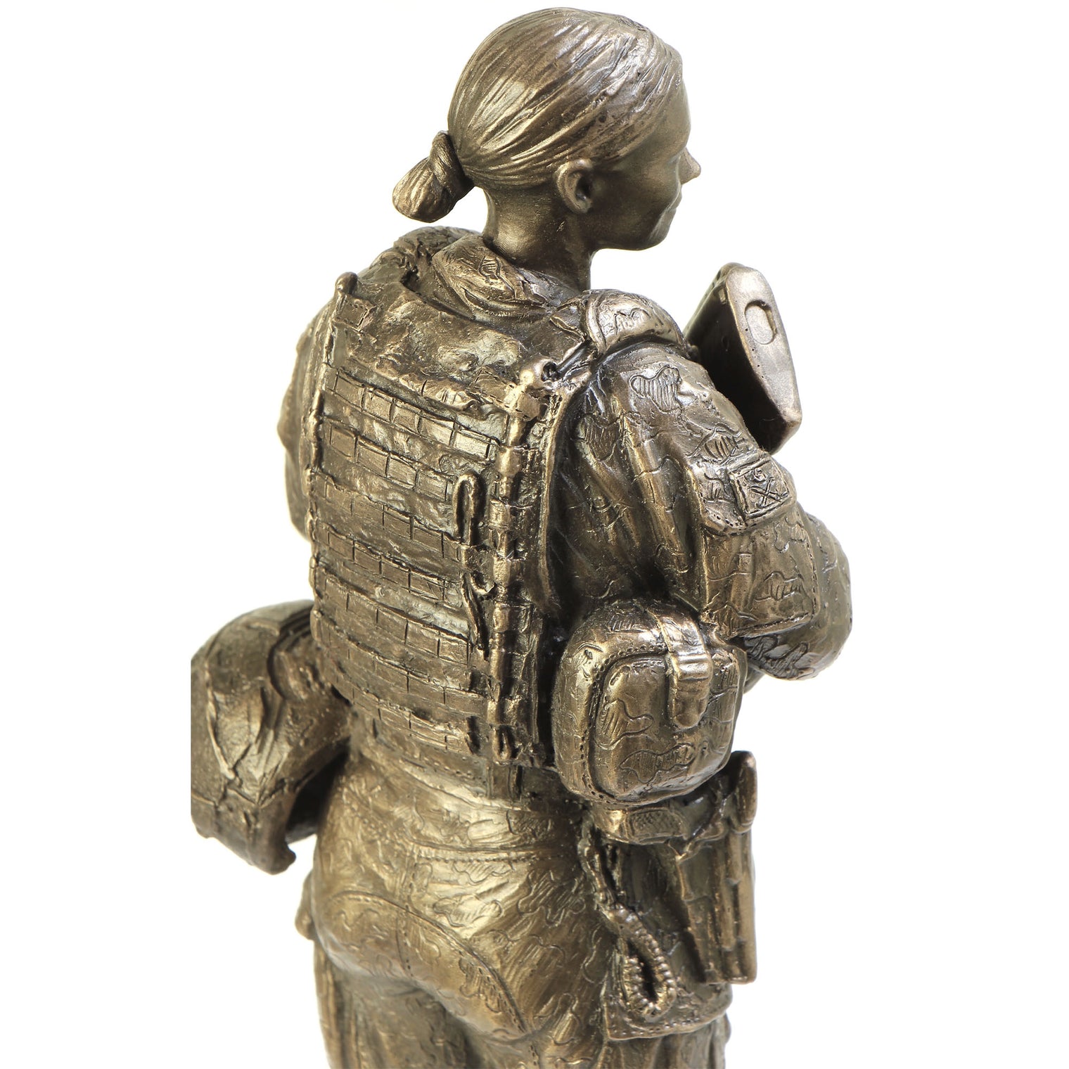 Naked Army Female Soldier – Cold - Cast Bronze Figurine - Platatac