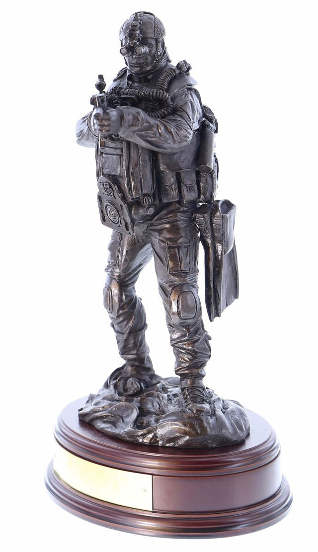 Ballantynes Special Forces Standing Combat Swimmer, Bronze Statue