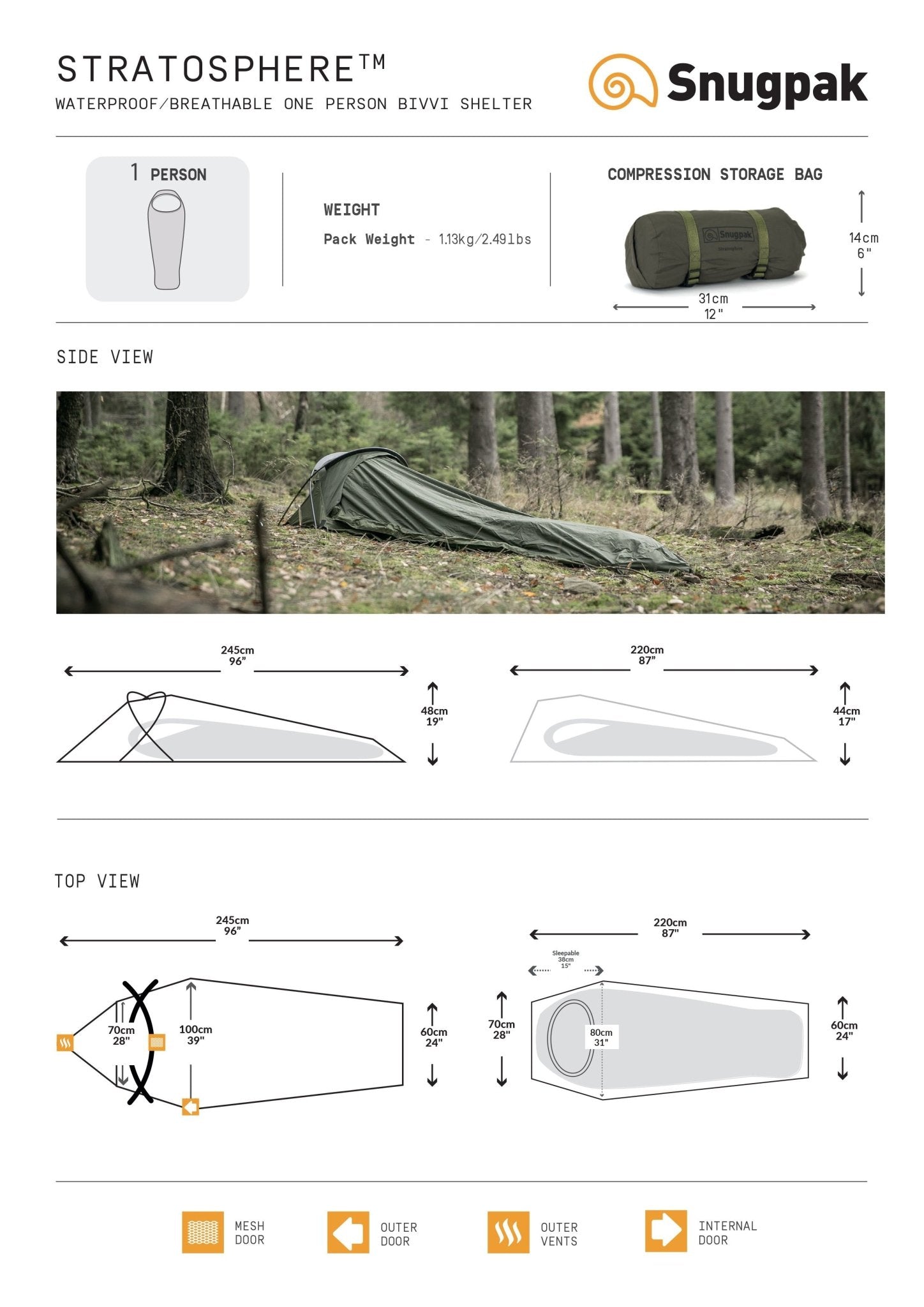 Snugpak Stratosphere Bivvy Shelter - Platatac