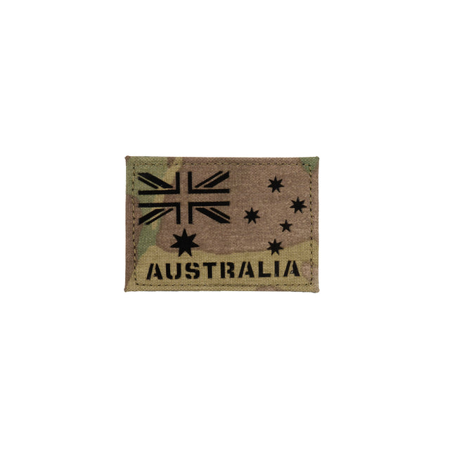 Australian Flag IR Laser Cut Patch with Text - Small - Platatac