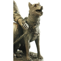Naked Army Kneeling 'K9 Operator' Cold-Cast Bronze Figurine