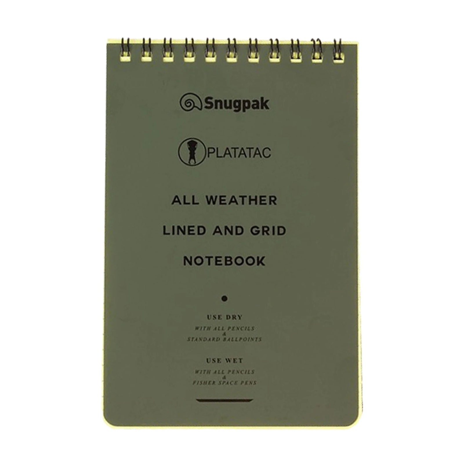 Platatac All Weather Lined & Grid Notebook Olive - Platatac