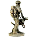 Naked Army K9 Operator Cold-Cast Bronze Figurine - Platatac