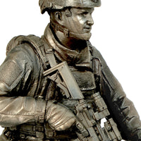 Naked Army K9 Operator Cold-Cast Bronze Figurine