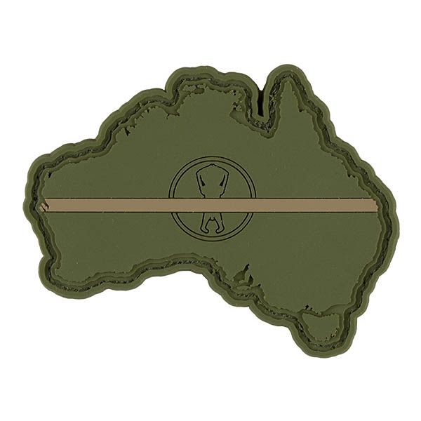 Australian MapThin KHAKI Line (PVC)