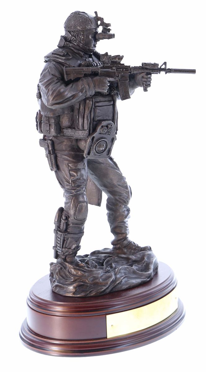 Ballantynes Special Forces Standing Combat Swimmer, Bronze Statue