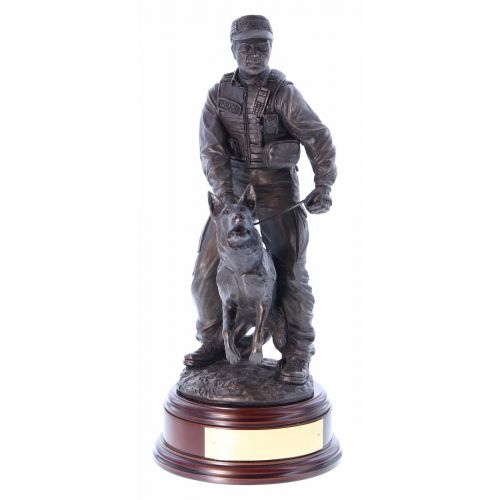 Ballantynes K9 Police Officer with Police Dog, Bronze Statue