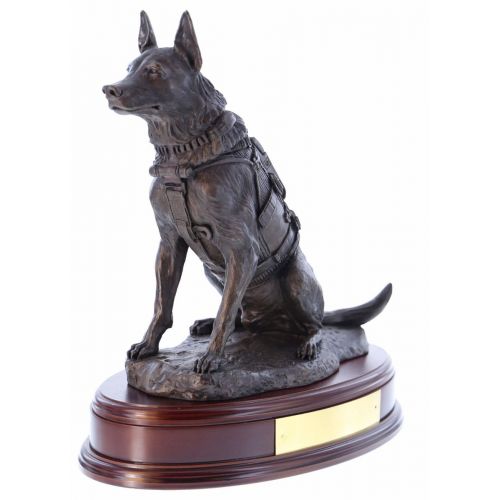 Ballantynes Special Forces Belgian Malinois Dog, Bronze Statue