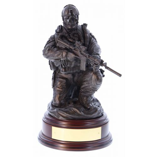Ballantynes Special Forces Crouching Combat Swimmer, Bronze Statue